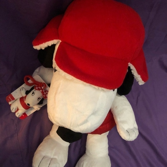 2015 Macy's Holiday Peanut's Snoopy Plush Stuffed Animal W/Sister Belle Clip 19” - Picture 11 of 12